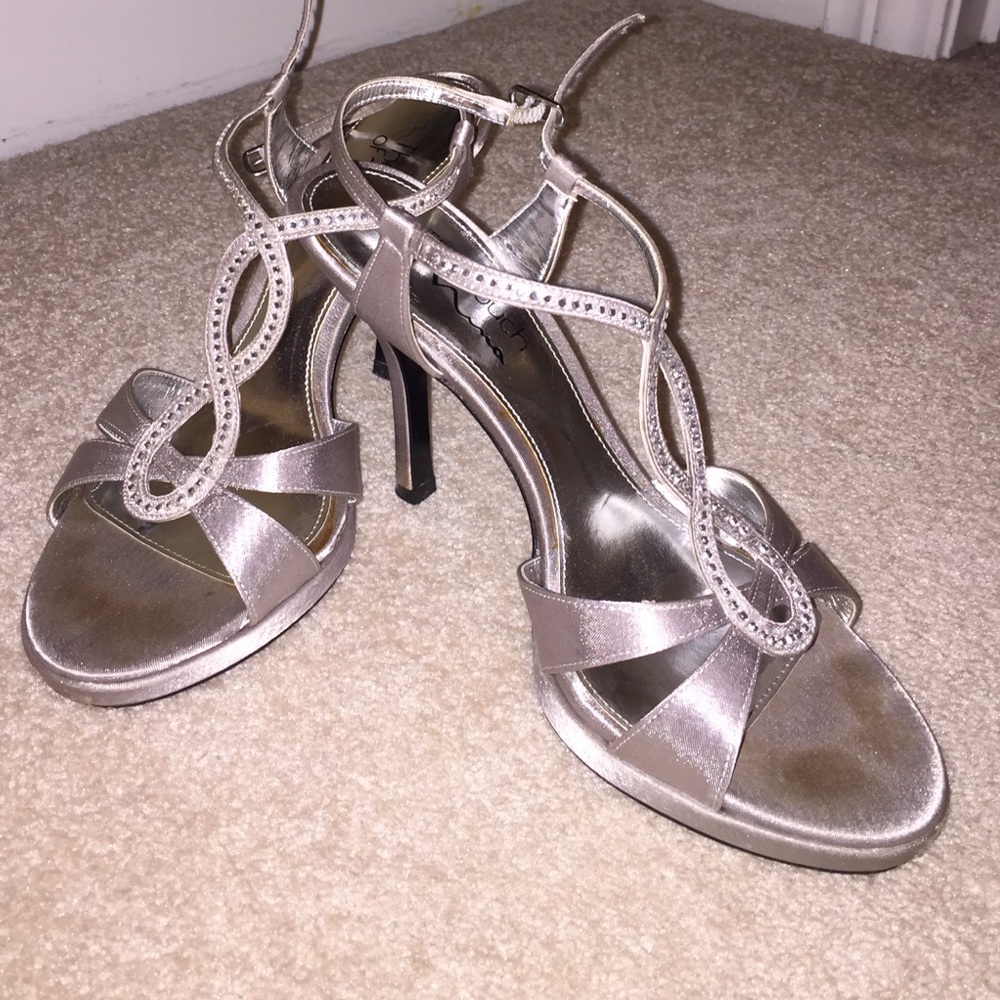 Silver high heels